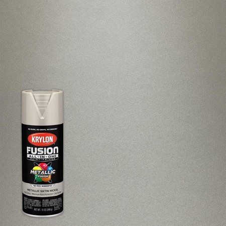 SHORT CUTS Krylon Fusion All-In-One Metallic Satin Nickel Paint+Primer Spray Paint 12 oz K02772007